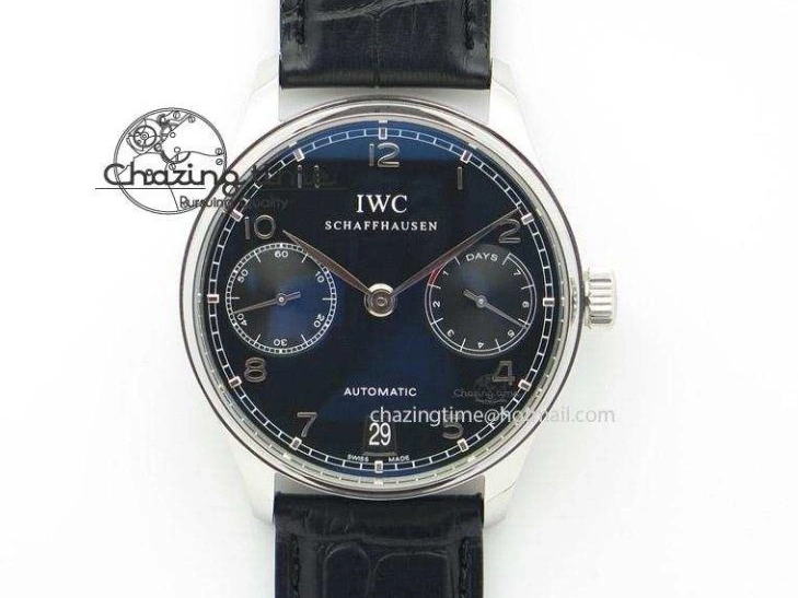 MIROTIME 0524 Sporty Portuguese Tourbillon IW5463 SS ZF Best Edition Black Dial on Black Leather Strap 7173